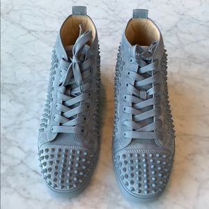 Christian Louboutin- Grey Suede Hightop Spikes